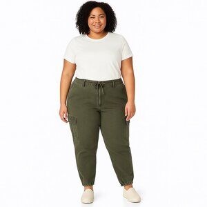Good American Women's Military Green Cargo Jogger Pants